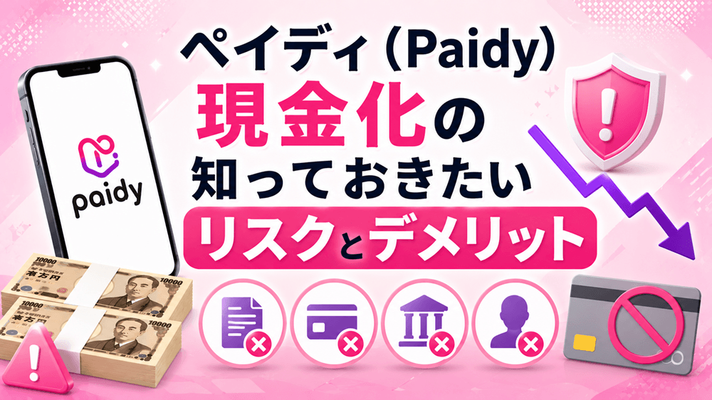 ペイディ（Paidy）現金化の知っておきたいリスクとデメリット